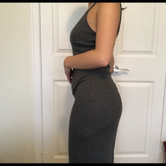FOREVER21 Midi Grey Dress - Picture 3 of 4